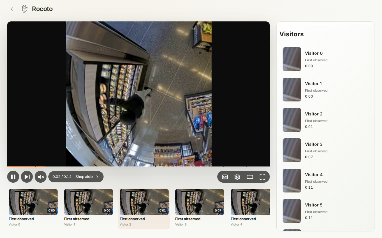Video Search reviewing the latest processed RetailAction recording